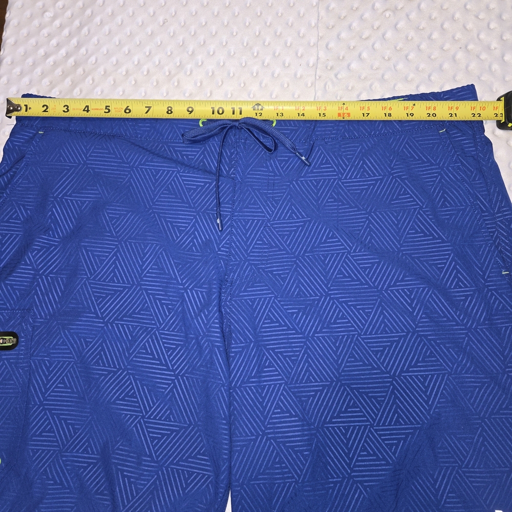 ZeroXposur Swim Trunks Mens 2XL Blue Geometric Stretch UPF 50 Lined Drawstring - Picture 4 of 6